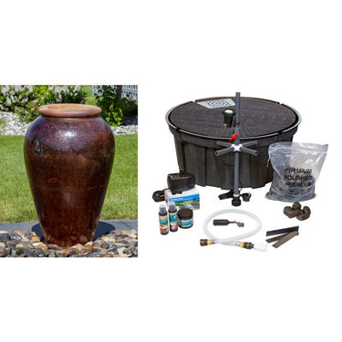 Tuscany FNT3918 Ceramic Triple Vase Complete Fountain Kit Vase Fountain Blue Thumb